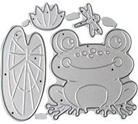 Frog Die Cuts for Card Making,Scrapbooking Die-Cuts, Dies for Card Making,Lotus Leaf Metal Cutting Dies Congratulations Die Cuts Embossing Stencils Template for DIY Scrap-Booking Decor Blessing Card