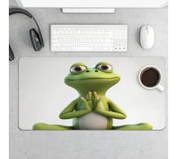 Frog Doing Yoga Gaming Mouse Pad 12x24 Inch Desk Pad Protector Waterproof Non-Slip Rubber Base Keyboard Mat Extra Large Desktop Mat for Office Home Computer Laptop Table Accessory