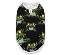 Frog Drinking Coffee Fashion Dog Shirt Clothes Breathable Sleeveless Pet Tank Top for Small Medium Large Pets