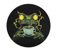 Frog Drinking Coffee Wooden Puzzle Letter on Back Circular Easy Jigsaw Puzzles for Elderly Birthday Gift Family Game