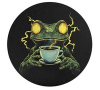 Frog Drinking Coffee Wooden Puzzle Letter on Back Circular Easy Jigsaw Puzzles for Elderly Birthday Gift Family Game