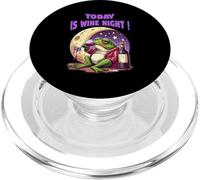 Frog Drinking Wine Under the Moon - Today is Wine Night Frog PopSockets PopGrip for MagSafe