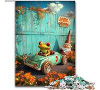 Frog Driving A Car Jigsaw Puzzles for Adults Teenagers Jigsaws Puzzle, Suitable for Ages 14 And Up Family Fun It Is Ideal As A Gift for The Whole Family (50x75cm)