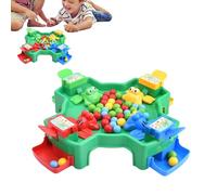 Frog Eating Bead Game - 10.43x10.43x2.68 inches Reflex Action Toy, Tabletop Board Set | Quick Response Competitive Play Motor Skill Practice Game with Colored Bean Accessories