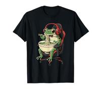 Frog Eating Ramen Kawaii Japanese Noodles Anime Gamer T-Shirt