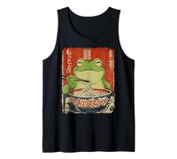Frog Eating Ramen Noodles Ukiyo-e Cute Tank Top