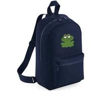 Frog Embroidery Kids Backpack | Animal School Bag for Boys and Girls | Toad Rucksack with Padded Back and Adjustable Straps | Navy | 35 x 23 x 12 cm