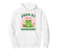 FROG-ET About Homework Funny Kawaii Frog Student Pullover Hoodie