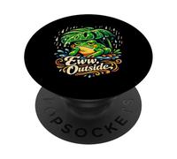 Frog Eww Outside Rain Homebody Introvert Cartoon Sarcasm PopSockets Adhesive PopGrip