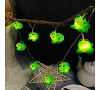Frog Fairy Lights 1.65m Length 10 LEDs Green Frog String Lights Warm White Battery Operated Bedroom Children Room Decor Chain of Lights (Green Frog)