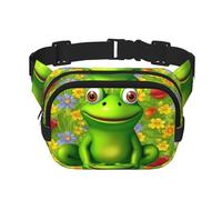 Frog Fanny Pack For Women Waterproof Adjustable Belt Bags Waist Pack Fashion Casual Crossbody Bags Bum Bag For Running Workout Hiking Traveling, Black, One Size