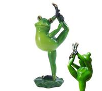 Frog Figures Garden Decoration Yoga Frog Animals Outdoor Meditating Frogs Statue for Home Lawn Fence Stool Decor 18.3x8 cm