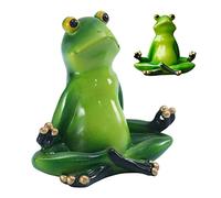 Frog Figures Garden Decoration Yoga Frog Animals Outdoor Meditating Frogs Statue for Home Lawn Fence Stool Decor 10.2x10.8 cm