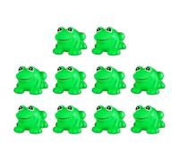 Frog Figurine,Frogs Squeak and Floating Rubber Bath Toy - 10x Mini Squeak Float Shower Swimming Bathtub Pool Decoration Miniature for Classroom Carnival Prizes Birthday Party