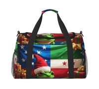Frog Flag Waterproof Weekender Bags Duffel Bag Large Carry On Hand Luggage Bags Foldable Tote Bag for Travel Sports Gym Dance