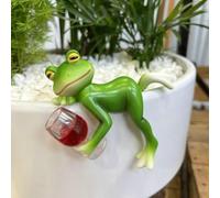 Frog Flower Pot Hanger Ornament, Funny Drinking Frog Plant Pot Hanging Decoration, Cute Resin Climbing Frog Hugger Figurines, Garden Outdoor Waterproof Statue Decor for Home Balcony, Patio,Yard, Lawn