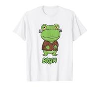 Frog Frankenstein Bruh Halloween Value Graphic T-Shirt, Men, White, S