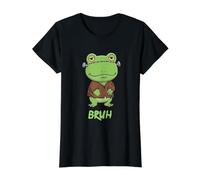 Frog Frankenstein Bruh Halloween Value Graphic T-Shirt, Women, Black, M