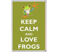 Frog Fridge Magnet Keep Calm and Love Frogs - 96 x 67mm Jumbo Magnets