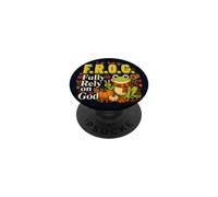 FROG Fully Cute Frog Pumpkin Fall Faith Autumn Art Christian PopSockets Adhesive PopGrip