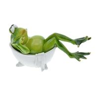 Frog Garden Statue Animal Lying in the Bathtub Yard Figurines