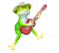Frog Garden Statue - Frog Ornament | Resin Statue Figurine | Miniature Guitar Frogs Resin Sculpture | Garden Art Decoration, Animal Figurine Ornament For Living Room, The Garden