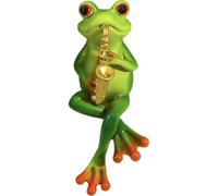 Frog Garden Statue - Miniature Frog Garden Statue Decorations, Animal Sculpture Playing Musical Instrument, Unique Yard Art for Lawn Patio Garde-n Courtyard, Frogs Figurine Housewarming Ideas