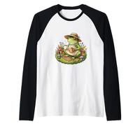 Frog Gardener Coffee Naturecore Garden Plants Morning Calm Raglan Baseball Tee