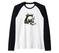 Frog Gardener Cottagecore Gardening Grumpy Japanese Funny Raglan Baseball Tee