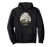 Frog Gothic doll in Witches Brew Cauldron Halloween Pullover Hoodie