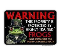 Frog Guard Sign Property Protected by Highly Trained Frogs warning security home decor
