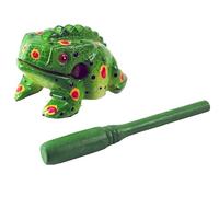 Frog guiro 4 inches wood block musical instrument Percussion Musical Instrument Perfect size Natural Wood Güiro Frog (Green)