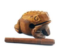 Frog guiro wood block musical instrument Percussion Musical Instrument Perfect size Natural Wood Güiro Frog. (7.0 inches-18.0 cm.)