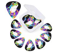 Frog Guitar Picks 12 Pack with Organizer Box, 0.46 0.71 0.96 mm Includes Thin Medium Heavy Thickness,Abstract Guitar Pick Plectrums for Electric Guitar Ukulele Bass