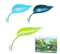 Frog Habitat with Suction Cup, 3 Pieces Reptile & Frog Habitat Decor Leaves, Leaf Shape Turtle Basking Perch, Reptile Tank Accessories for Tree Frogs, Geckos, Turtles, Toads