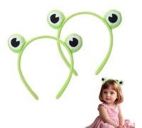 Frog Headband - 2-Pack Cute Green Frog Hair Bands, Soft Elastic Hair Accessories for Makeup, Shower, Face Washing, Skincare & Sports, Cartoon Hair Tie for Women & Men