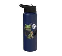 Frog Howling at Moon Funny Animals Stainless Steel Insulated Water Bottle