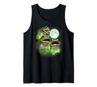 Frog Howling at The Moon Green tie dye 3 Frogs Howling Tank Top