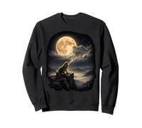 Frog Howling at the Moon Retro Wildlife Meme for men women Sweatshirt
