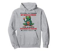 Frog I’d Like To Thank My Middle Finger For Always Sticking Pullover Hoodie