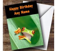 Frog in A Leaf Personalised Birthday Card | Birthday Card | Animals, Wildlife & Pets Card