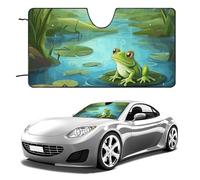 Frog in A Pond Car Windshield Sun Shade Keep Car Interior Cool 51"x28" Folding Front Window Sun Shade, Heat Shield for SUV, Truck, Blocks UV
