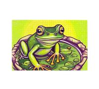Frog in a pond Horizontal Wooden Jigsaw Puzzle 1000 Pieces Relax and Improve Hands on Skills and Concentration