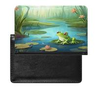 Frog in A Pond Passport Cover Protector Rfid Blocking Passport Holder Id Card Holder Secure Travel Wallet Organizer for Passport Tickets Credit Cards, style, One Size