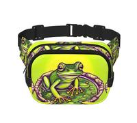 Frog in a pond Pattern trendy fashionable waist bag, unisex travel sports messenger bag
