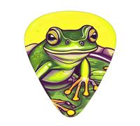 Frog in a pond Printed guitar picks for acoustic, electric, and band players, 12 pieces in 3 different thicknesses