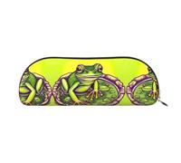 Frog in a pond Printed portable pencil case, easy to carry around, perfect for office use
