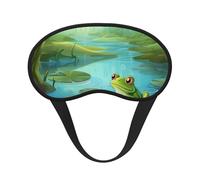 Frog in a Pond Sleep Mask for Side Sleepers: Blackout Eye Masks for Sleeping - Soft Breathable Soft Eye Shade Cover for Travel - Adjustable Night Blindfold for Men Women Gifts