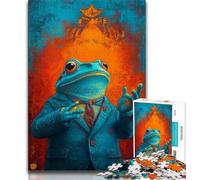 Frog in A Suit 1000 Piece Jigsaw Puzzle for Adults Teens,Staycation Kill Time Every Piece Is Unique - Challenging Family Fun Game 50x75cm