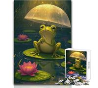 Frog in The Rain Puzzles for Teenagers 1000 Piece Educational Mental Focus Game Heartwarming Special Present Idea Size 50x75cm